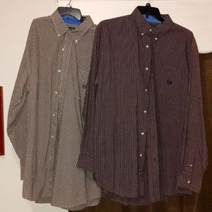 Chaps Men's Dress Shirts 2 Long Sleeve 2XLT Button down